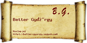 Better György névjegykártya